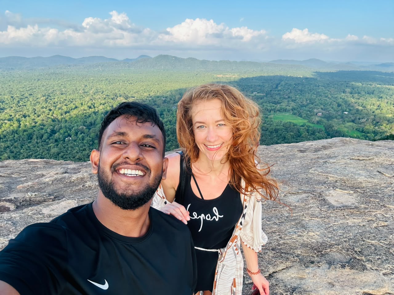Traveller enjoying the view from Pidurangala Rock during a private Sri Lanka tour